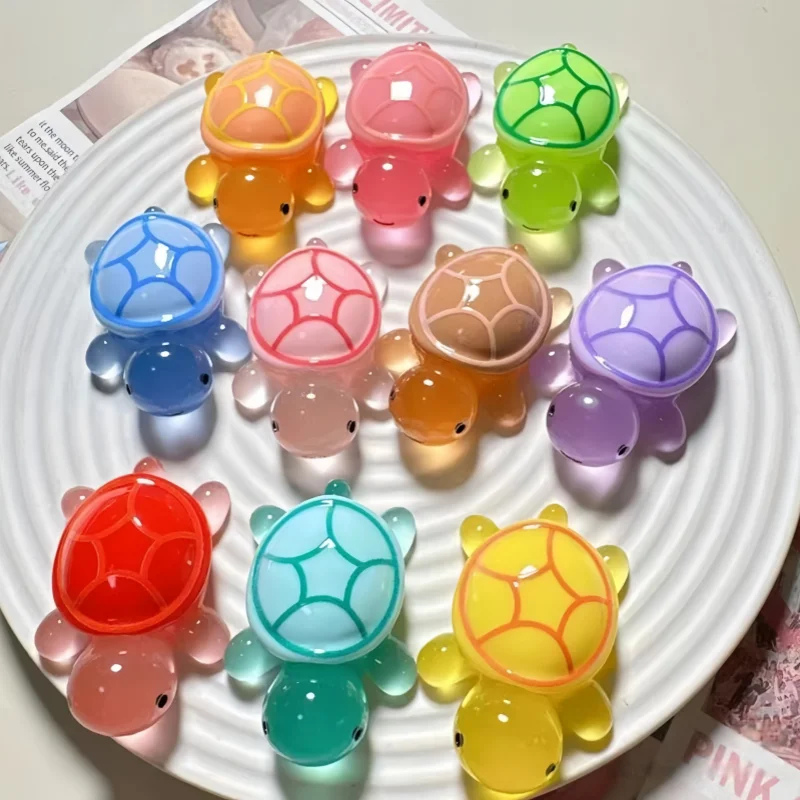 

Лидер продаж, милый мультяшный светящийся черепаха, глухая коробка, декор, изделия из смолы, светящаяся маленькая черепаха, футляр для хранения игрушек, украшения, детские игрушки, подарки