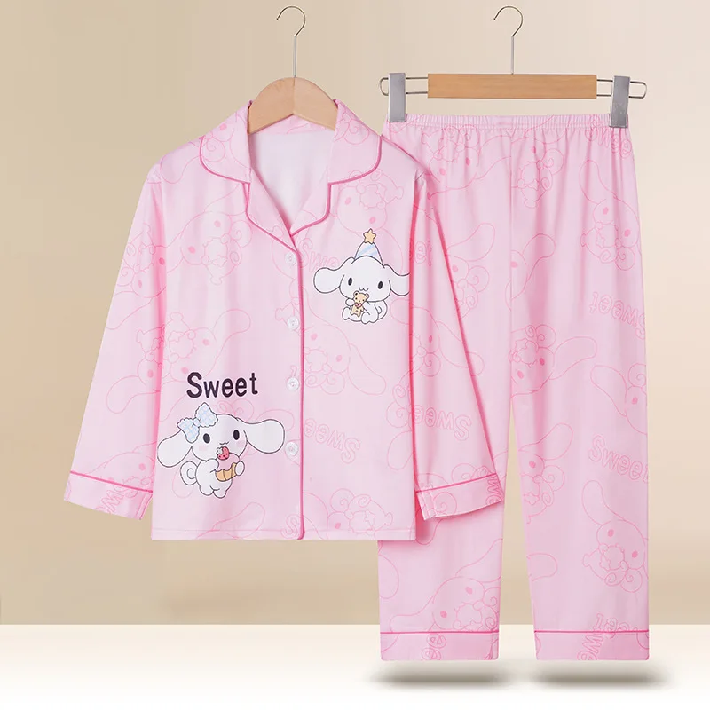 Pochacco Children Pajama Sets Cardigan Collar Soft Comfy Print Kids Nightclothes Set Loose Breathable Housewear Autumn Winter