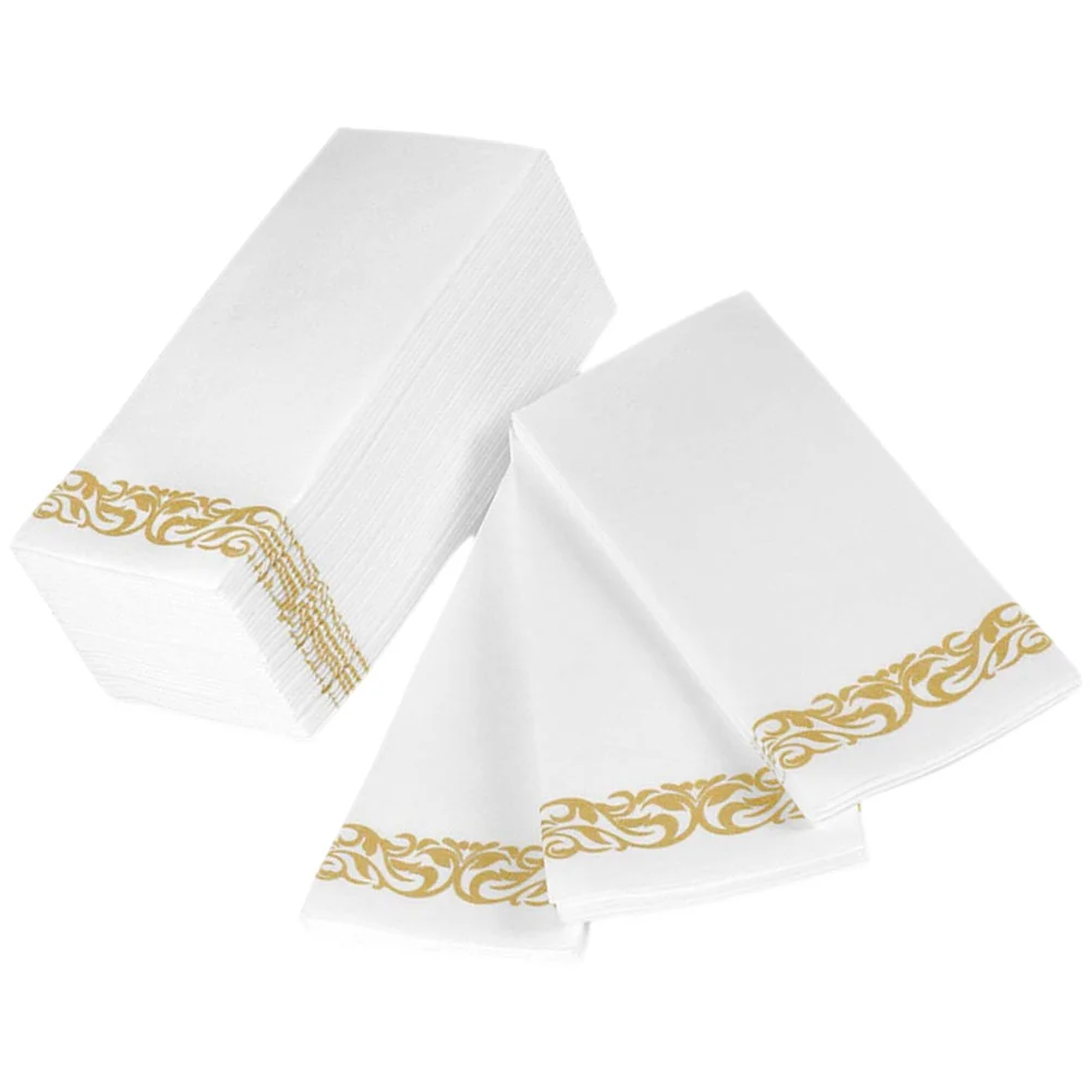 25pcs Free Napkins Elegant Folded Paper Towels for Wedding Party Banquets Disposable Dinner Guest Napkins Safe Skin