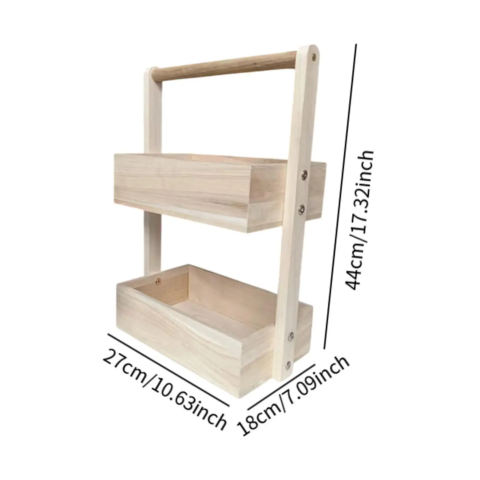Panier à fruits à 2 couches, caddie de douche en bois léger polyvalent moderne bricolage