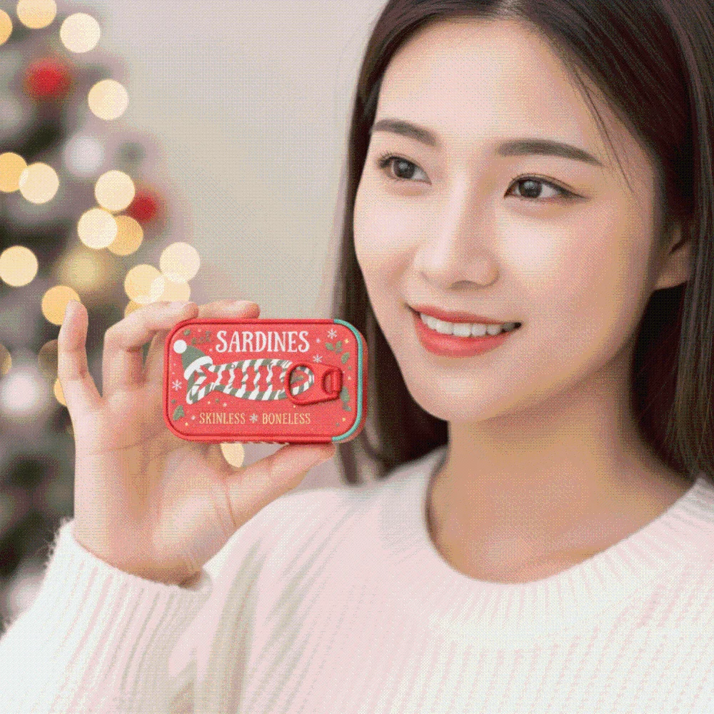 PLA 3D Printed Sardine Box Portable Compact Sliding Lid Travel Case Innovative Textured Fish Bone Earring Holder Women