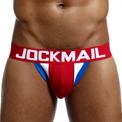 JOCKMAIL Sexy Men Underwear Jockstrap Cotton Low waist Jocks Bikini G-strings Men thong Male panties Briefs Gay underwear Penis