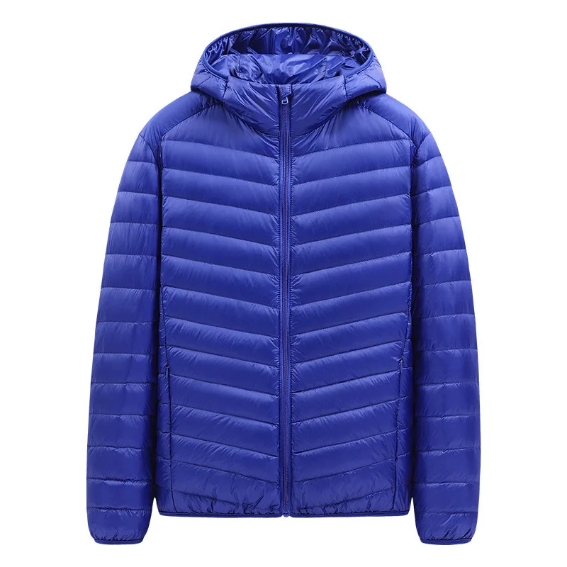 Manteaux en duvet pour hommes, couleur unie, doudoune à capuche, fermeture éclair, poches amples, Cardigan épissé à manches longues, décontracté, léger, extensible, hiver