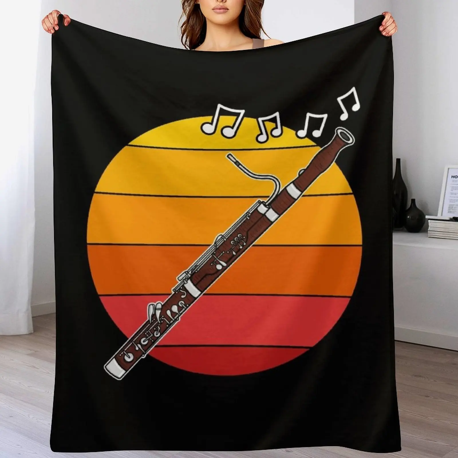 Bassoon Summer Festival Bassoonist Woodwind Musician Throw Blanket