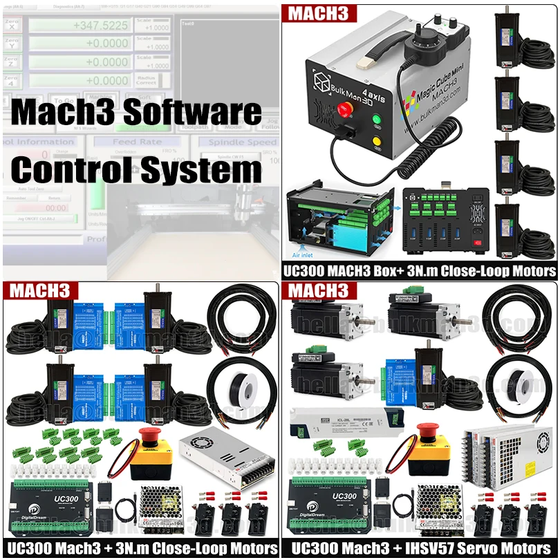 BulkMan3D ULTIMATE Bee CNC Machine Kit Mach3 Control HGR Linear Ball Screws for Metal Wood Engraving Cutting Milling Free Tools