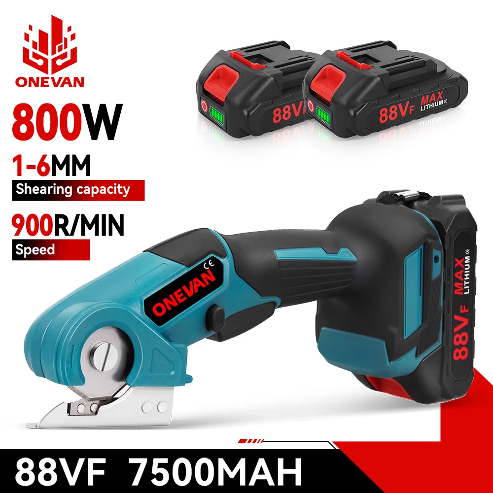 ONEVAN 800W Elektrische Schere 900R/MIN Cordless Elektrische Trimmer Tuch Leder Runde Messer Power Tool Für Makita 18V Batterie Pin