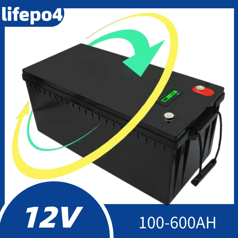 lifepo4 12v 600ah 500ah 300ah 200ah 100ah bateria de fosfato de ferro de lítio embutido bms 8000 ciclo para carrinho de golfe so