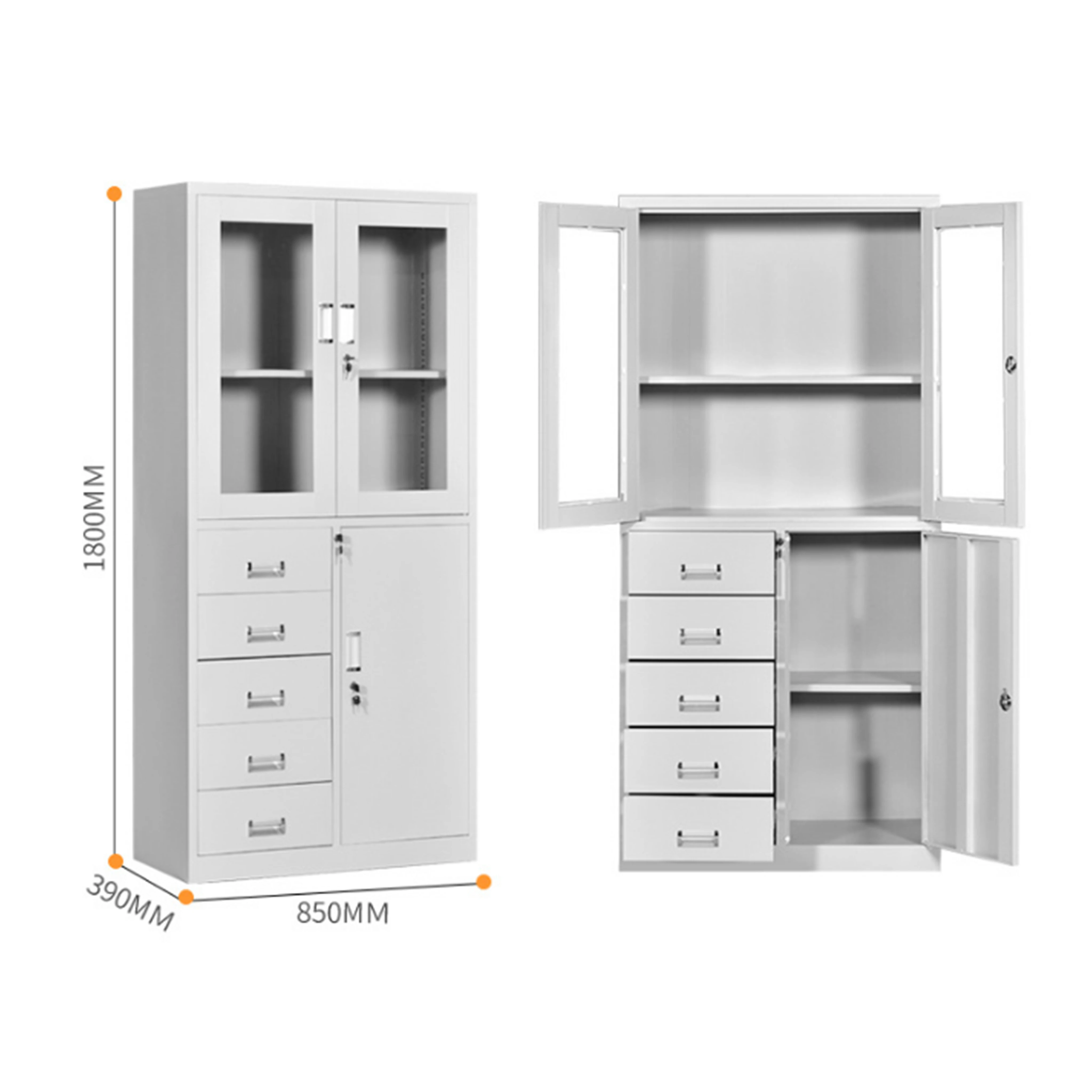 for Durable High Standard Metal File Storage Cabinet 5 Drawers File Office School Hospital Steel File Cabinet Cheap Factory