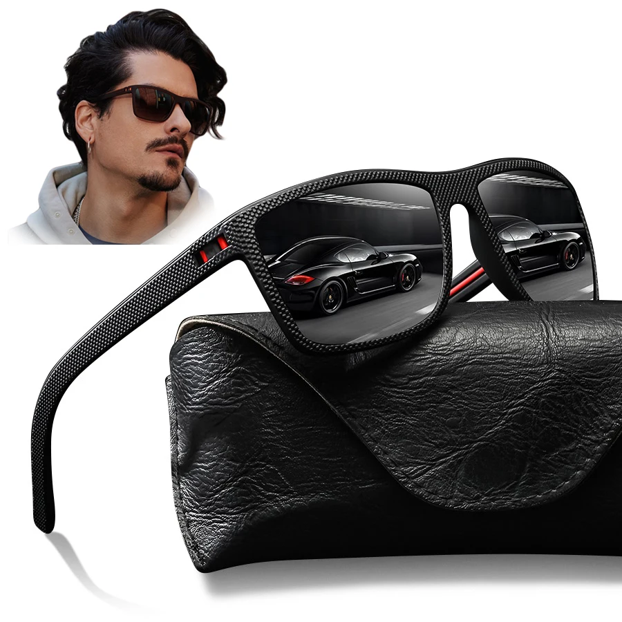 1-2PCS Fashion Vintage Check Pattern Square Sunglasses Men Women Fishing Driving Man Luxury Brand Designer Sun Glasses Eyewear