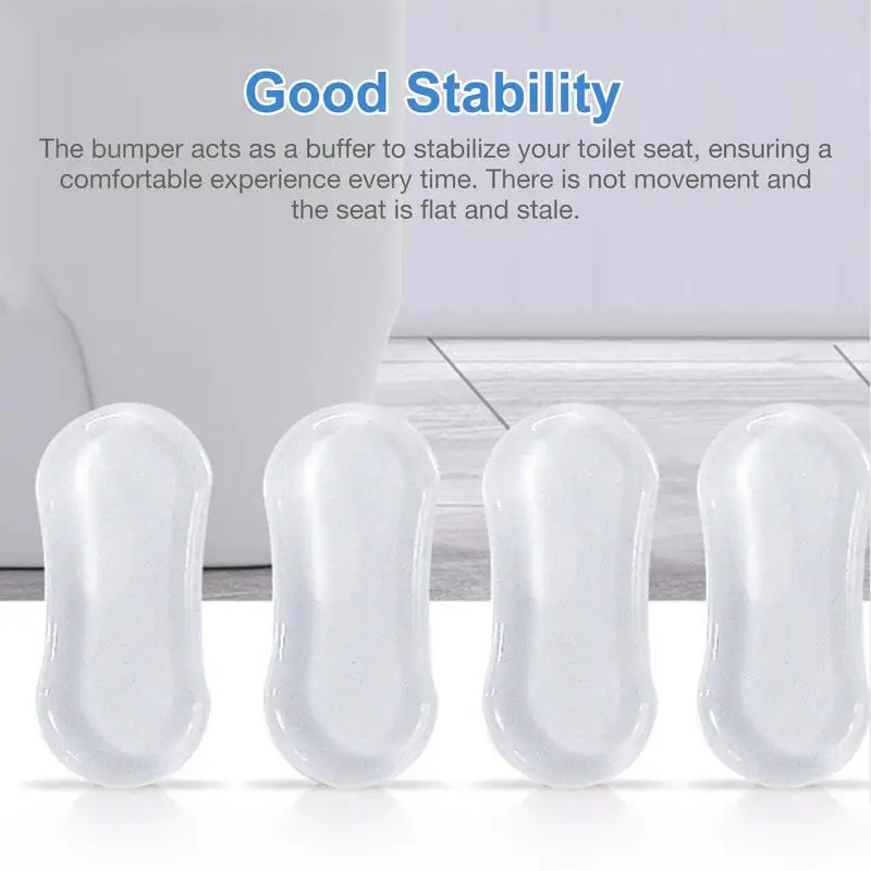 Toilet Seat Bumpers Pads Silicone Pads For Toilet Seat Lid 4pcs Clear Toilet Seat Bumper Replacement For Hotels Hospital And