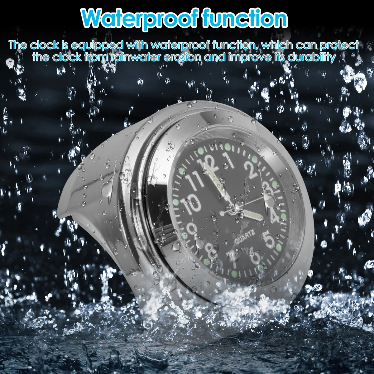 Motorcycle Handlebar Clock Thermometer 7/8in Waterproof Handlebar Clock Watch Racing Thermometer For Harley Honda Yamaha Accesso - view 4