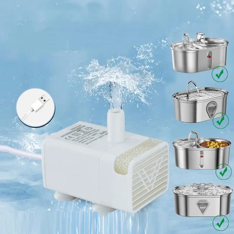 5 В 1 А насос для фонтана для кошек, сменный насос для фонтана для кошачьего фонтана, ультра тихий погружной двигатель, товары для домашних животных