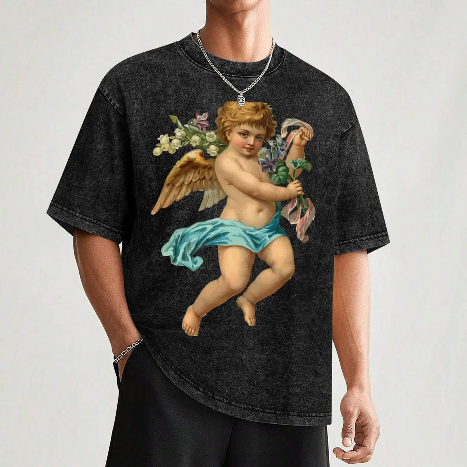 Vintage Cherub Angelic Angel T-Shirt Aesthetic clothing Luxury man anime t shirts quick drying t shirts for men pack - Image 3