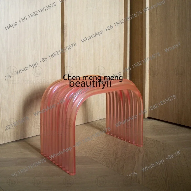 M178 32 Internet celebrity pink acrylic, light luxury creative home, simple living room coffee table low stool