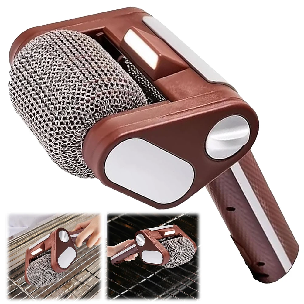 

Бесщеточный электрический очиститель для гриля, перезаряжаемый беспроводной электрический ролик из нержавеющей стали со светодиодной щетиной, аксессуары для барбекю