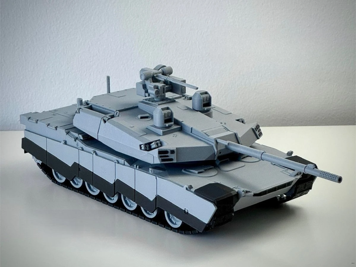 

24CM 3D Printed DIY Heavy Duty AbramsX Next Gen Main Battle Tank Scale Model Military Collectible Gift