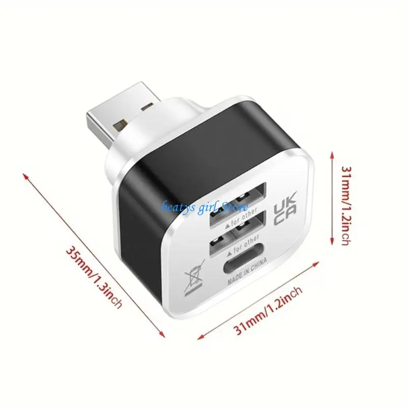 محول C7AB MINI USB Multi USB فاصل إكسسوارات الكمبيوتر 1 ذكر إلى 3 منفذ متعدد الموسع للكمبيوتر المحمول #6