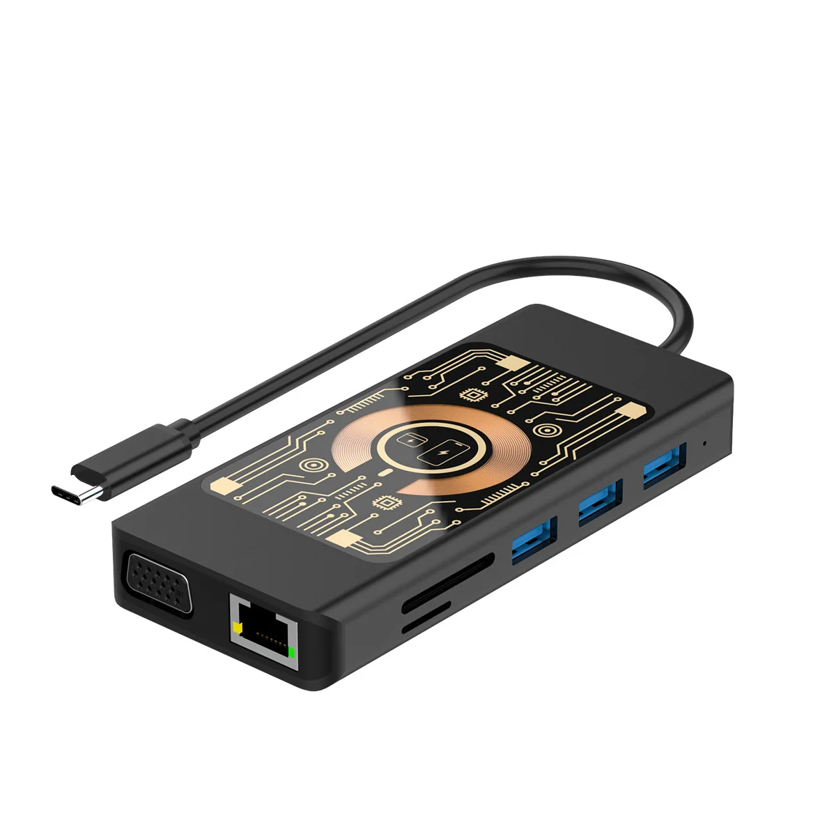 

Высококачественный концентратор 12 в 1, беспроводная зарядка, USB c-концентратор 3.0 с гигабитным сетевым портом, концентратор USB-c, проекционный экран 4k hd