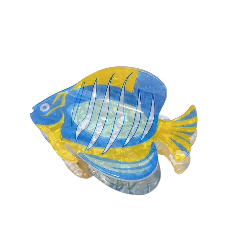 

Personalized Cartoon Fish Hair Claw Ocean Series Contrast Color Large Shark Clip Headwear Tropical Fish Acrylic Hair Claw Travel
