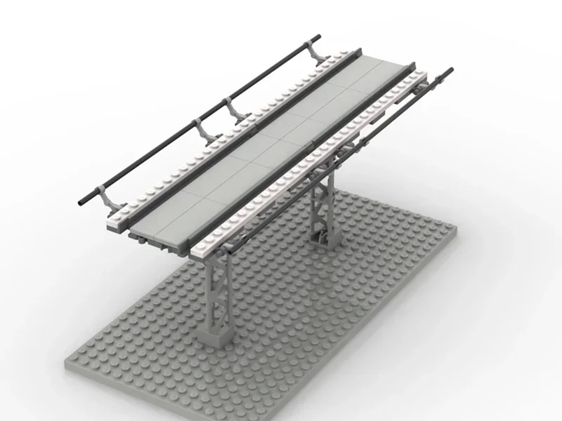 Model kolejowy miejski Moc Budynki Klocki kolejowe podwieszane Technologia Klocki modułowe Prezenty Zabawki świąteczne DIY Montaż