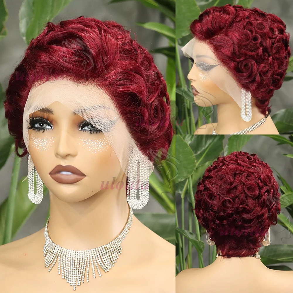 Chioma Lockige Pixie-Cut-Perücke 13X4 Full Lace Frontal Perücke Kurzer Bob Echthaarperücken für Frauen Kleberlose Lace-Perücke mit vorgezupftem Haaransatz – Detail 17