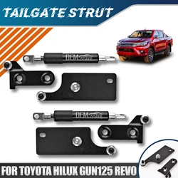 Puntales de puerta trasera izquierda y derecha para Toyota Hilux Revo GUN125 GUN126 2015-2020, amortiguadores de reducción lenta, soportes de puerta trasera, barra de brazo