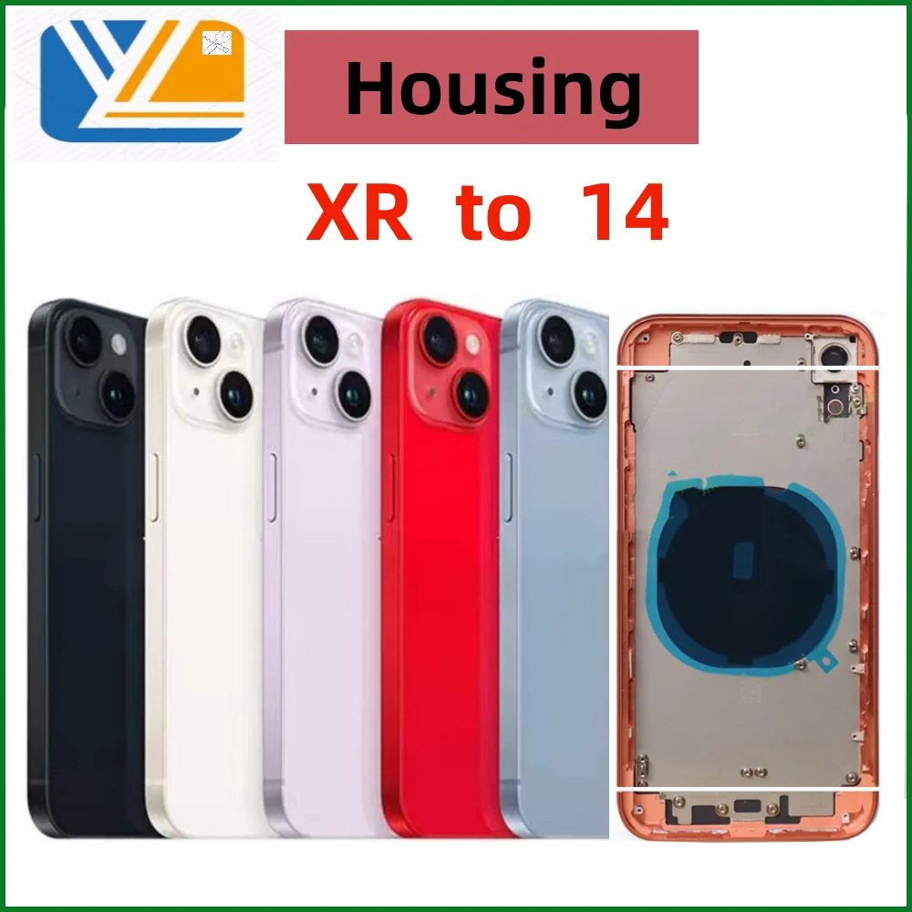 Diy Housing For iPhone Xr To 13 rear battery midframe replacement, XR like 13 chassis Xr Up to 13 back cover XR to 14 Matte