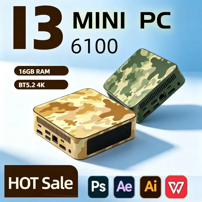Fast New 2026 MINI PC Core i3 6100 16GB RAM 1TB 2TB SSD WIFI 6 BT5.2 4K HD Mini Gaming Office Study Pc