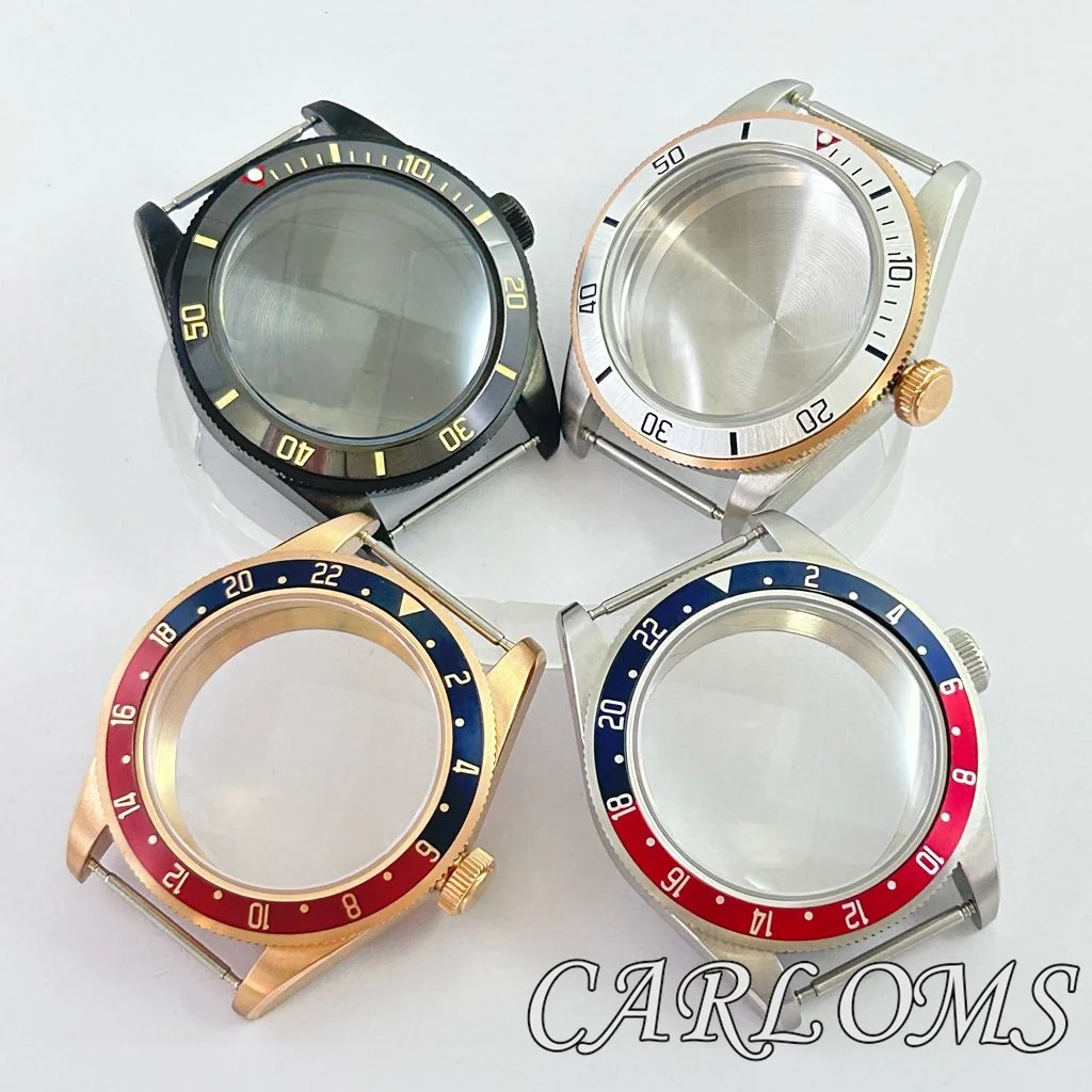 

TOP 39mm NH34 NH35 NH36 NH70 NH72 ETA 2824 PT5000 Silver Black Rose Gold Watch Case Ceramic Bezel Domed Sapphire Glass Movement