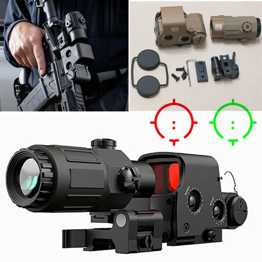 

Тактическая лупа для страйкбола G45 5X 558 553 EXPS3 Red Dot комбинированный оптический прицел QD Mount Weaver Fit 20 мм рельсовое крепление с полной маркировкой