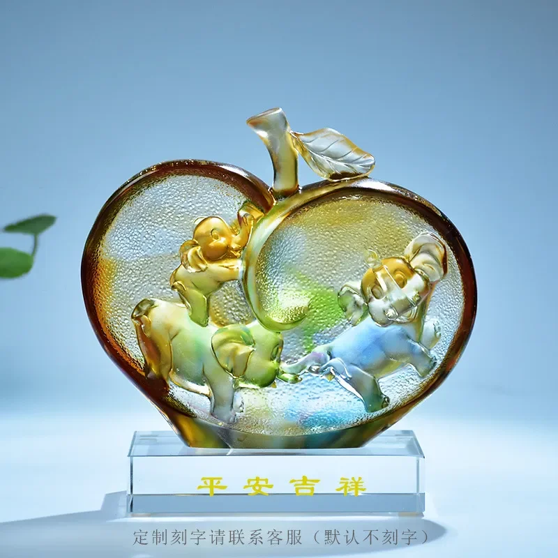 Vintage Glazed Ceramic Elephant Figurine Auspicious Home Decor Ornament for Office Bookshelf Display Unique Handicraft Gift