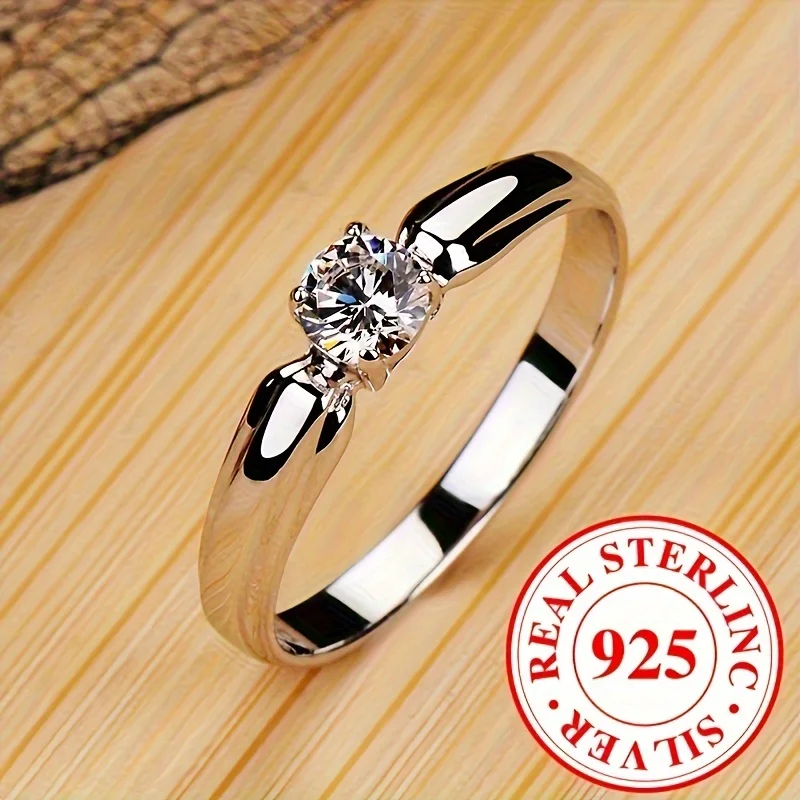 925 Sterling Silver Ring Paved Shining Zirconia Symbol Of Beauty And Luxury Match Daily Outfits Party Accessory High Quality