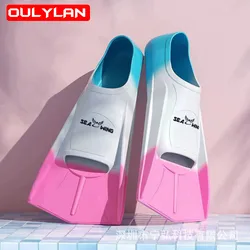 Adults Short Dinving Fins Light Full Foot Pocket Travel Short Blade Fins Flippers for Snorkeling Diving Scuba Swimming Blue Pink