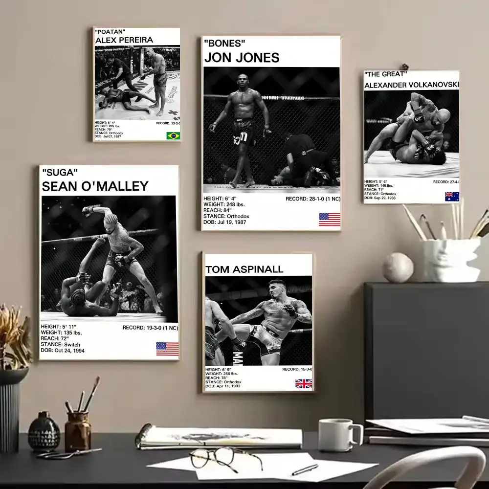 Famous Fighting Events Cuadro U-UFC Poster Trendy Aesthetic Wall Art high-end Bedroom Home Cafe library Decor
