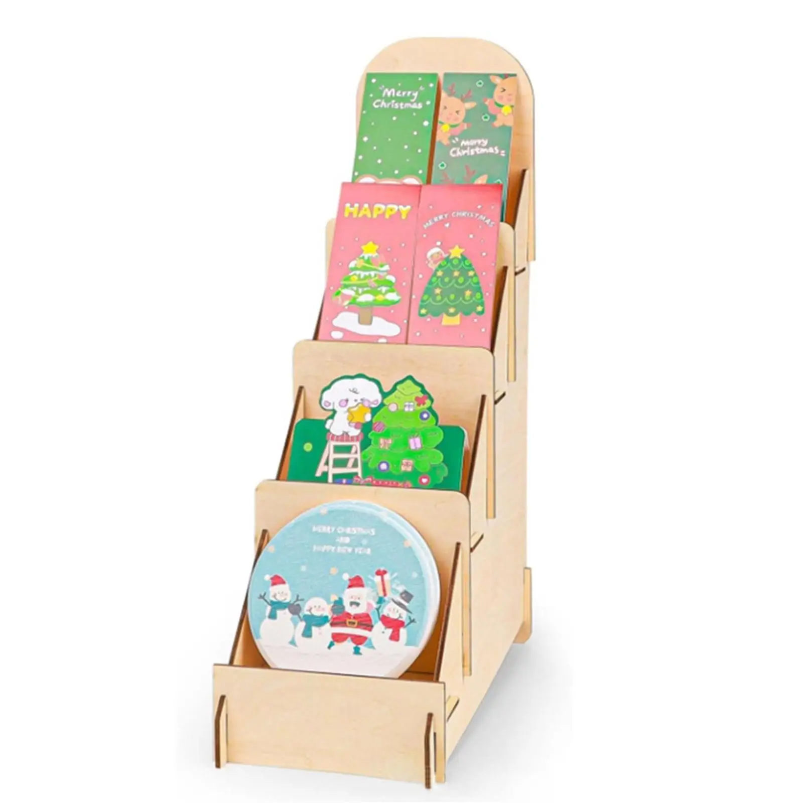 Greeting Cards Display Stand Tiered Birthday Card Display Storage Rack for Brochure Bookstore Hair Clips Vendors Business Cards