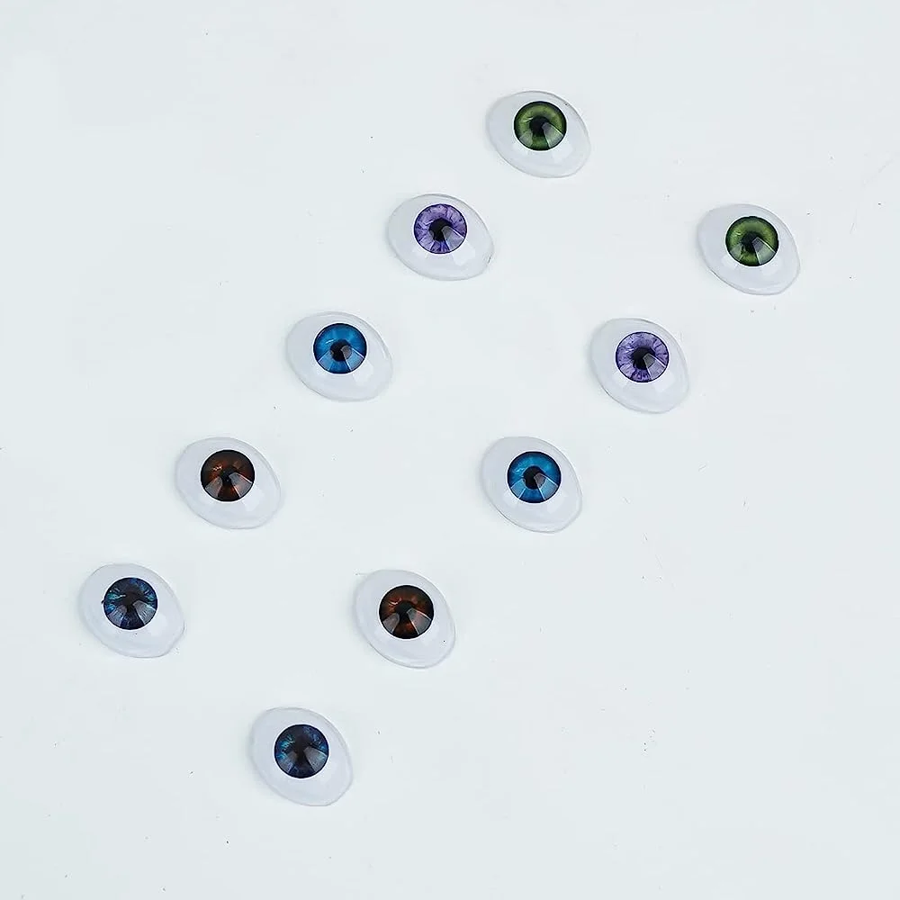

5 Pairs Oval Flat Back Plastic Eyes 7inch Iris for Reborn Dolls DIY Supplies