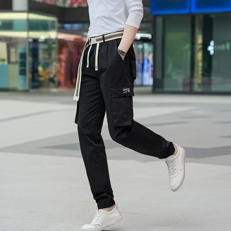 Cargo Pants Tall Guy Exra Long 117CM Summer Joggers 6XL 5XL Men Boys Students Black Khaki Young Male Slim Fit Plus Size Trousers