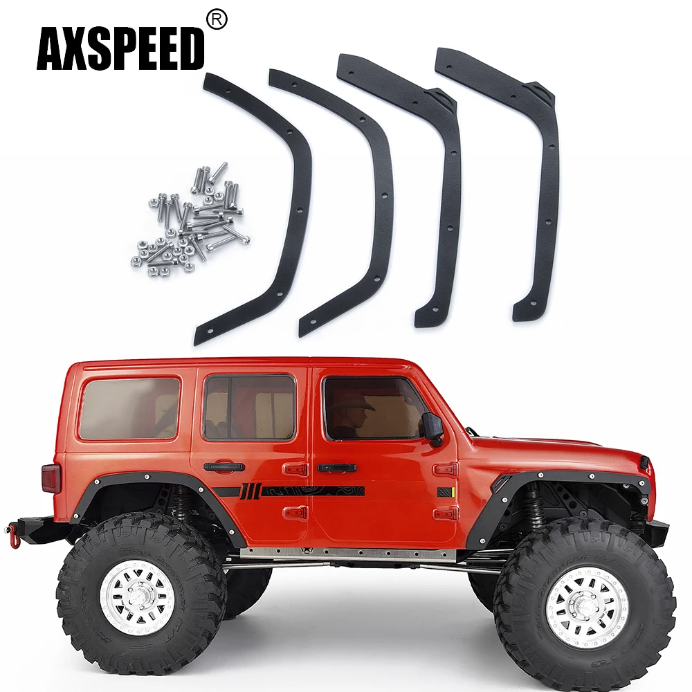 AXSPEED Stainless Wheel Eyebrow Fender Flares for Axial SCX10 III AXI03007 JEEP Wrangler 1/10 RC Crawler Car Shell Body Parts