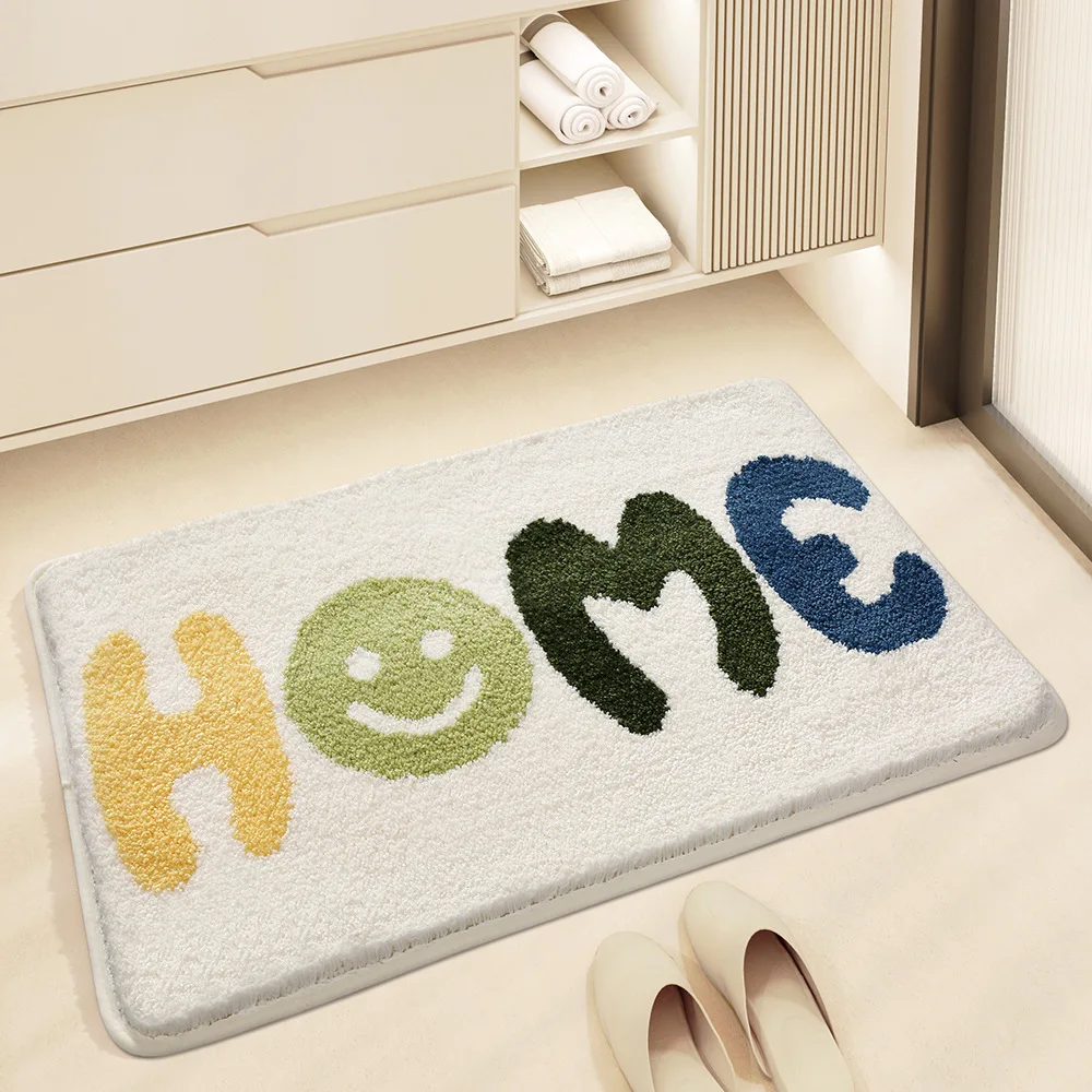 

Bathroom floor mat with strong water absorption, flocking, anti slip mat at the entrance of the bathroom, carpet, quick drying f