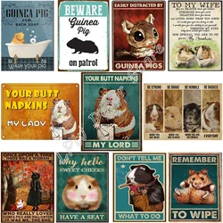 Vintage Guinea Pig Your Napkins Retro Tin Sign Bathroom Decoration for Bars Restaurants Cafes and Bars New Year Metal Sign