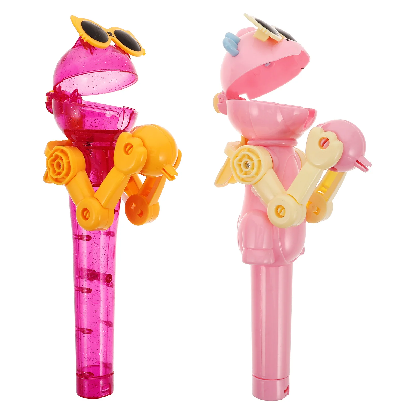 

2Pcs Dinosaur Robot Lollipop Holder Interactive Simulation Social Media Popularity Lollipop Candy Case for Kids