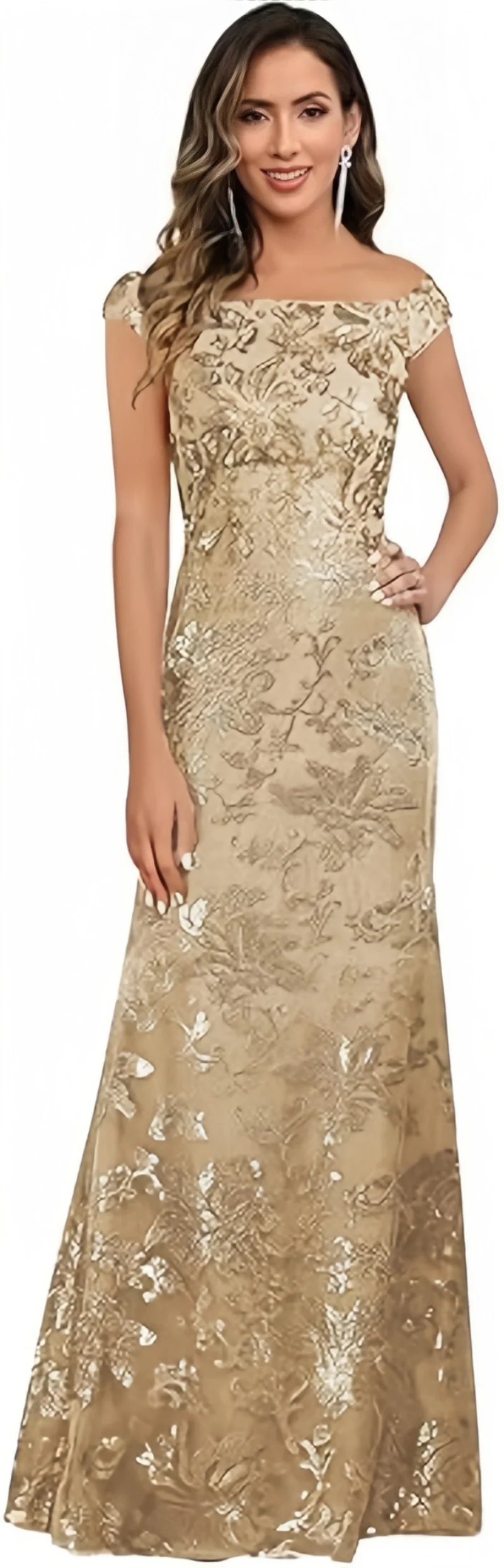 Mangas casquillo vestidos para madre del novio apliques de encaje de lentejuelas sirena vestidos de novia para madre vestido de noche Formal largo para mujer