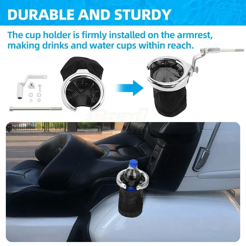 Drink Mounted Drink Cup Holder Motorcycle Handlebar Cup Holder For Honda Goldwing 1800 GL1800 2001-2015 F6B 2013-2015