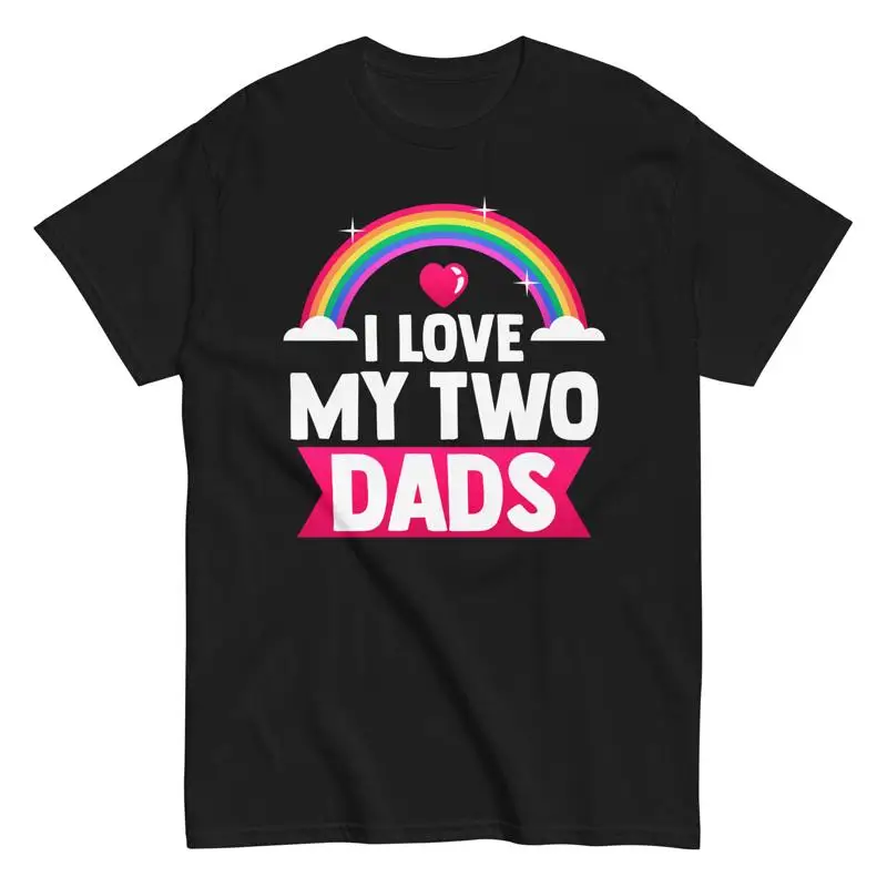 تي شيرت عيد الأب LGBT Daddy Pride Month I Love My Two Dad