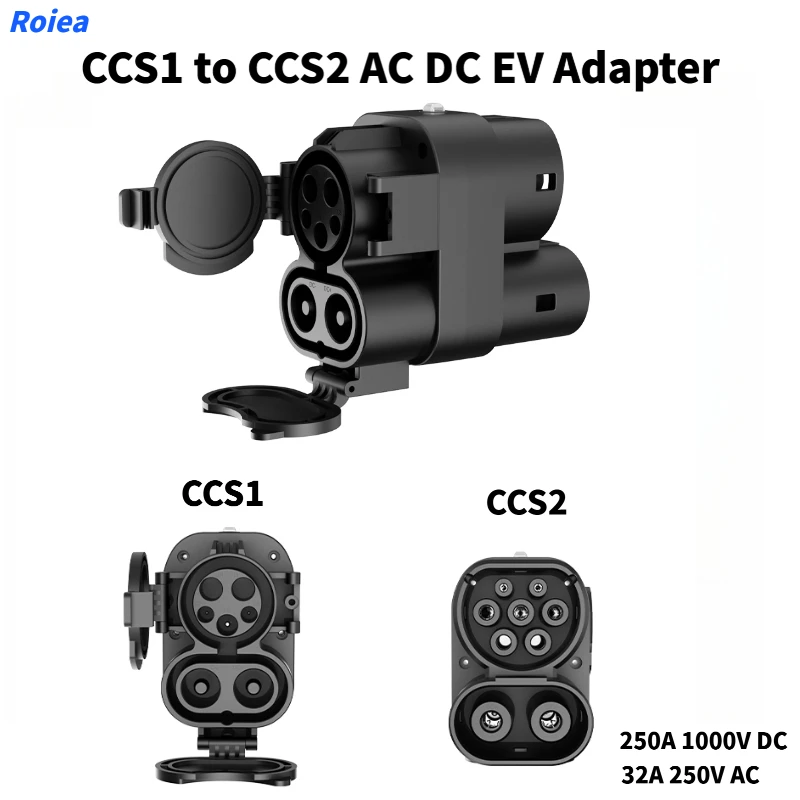 CCS1 to CCS2 AC DC EV Charging Adapter 250A 1000V DC 32A 250V AC For CCS1 to CCS2 DC+AC Electric Vehicle Charger