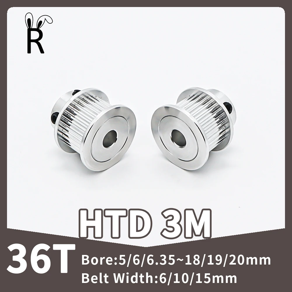 36 Teeth HTD 3M Belt Pulley Synchronous Wheels Bore 5/6/7~18/19/20mm CNC Gears Teeth Width 6/10/15mm 3M Pulley 35T Timing Pulley