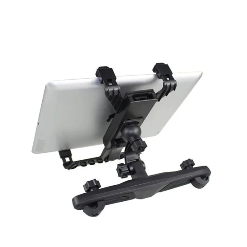Adjustable Car Headrest Tablet Mount 360 Rotation Anti Shake Holder For 4.7-12.9 Inch iPad Phone Kids Road Trip Accessory