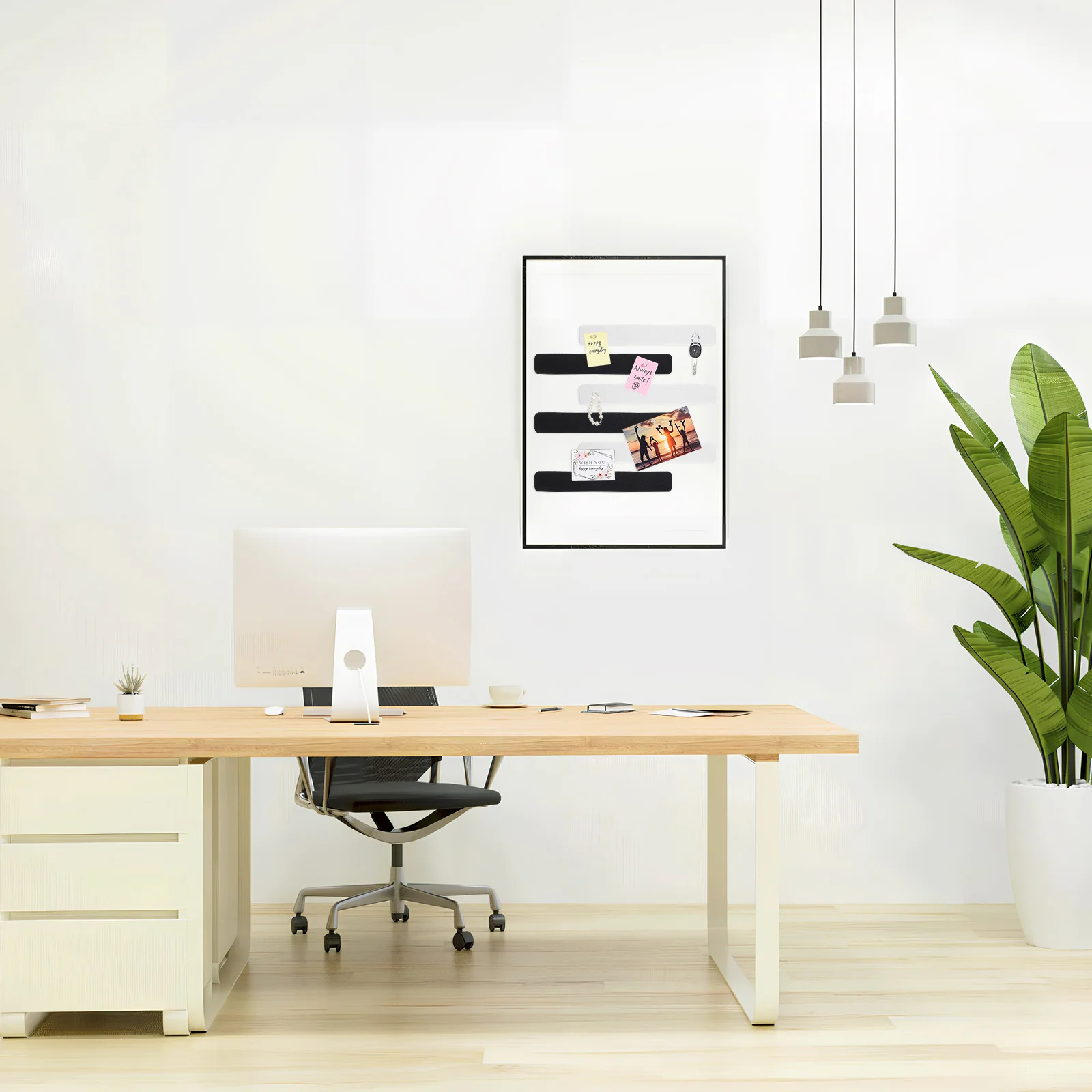 

8 pcs Felt Pin Board Strip Cork Bulletin Bar Message Board For Office Classroom Wall Organization With Push Pins