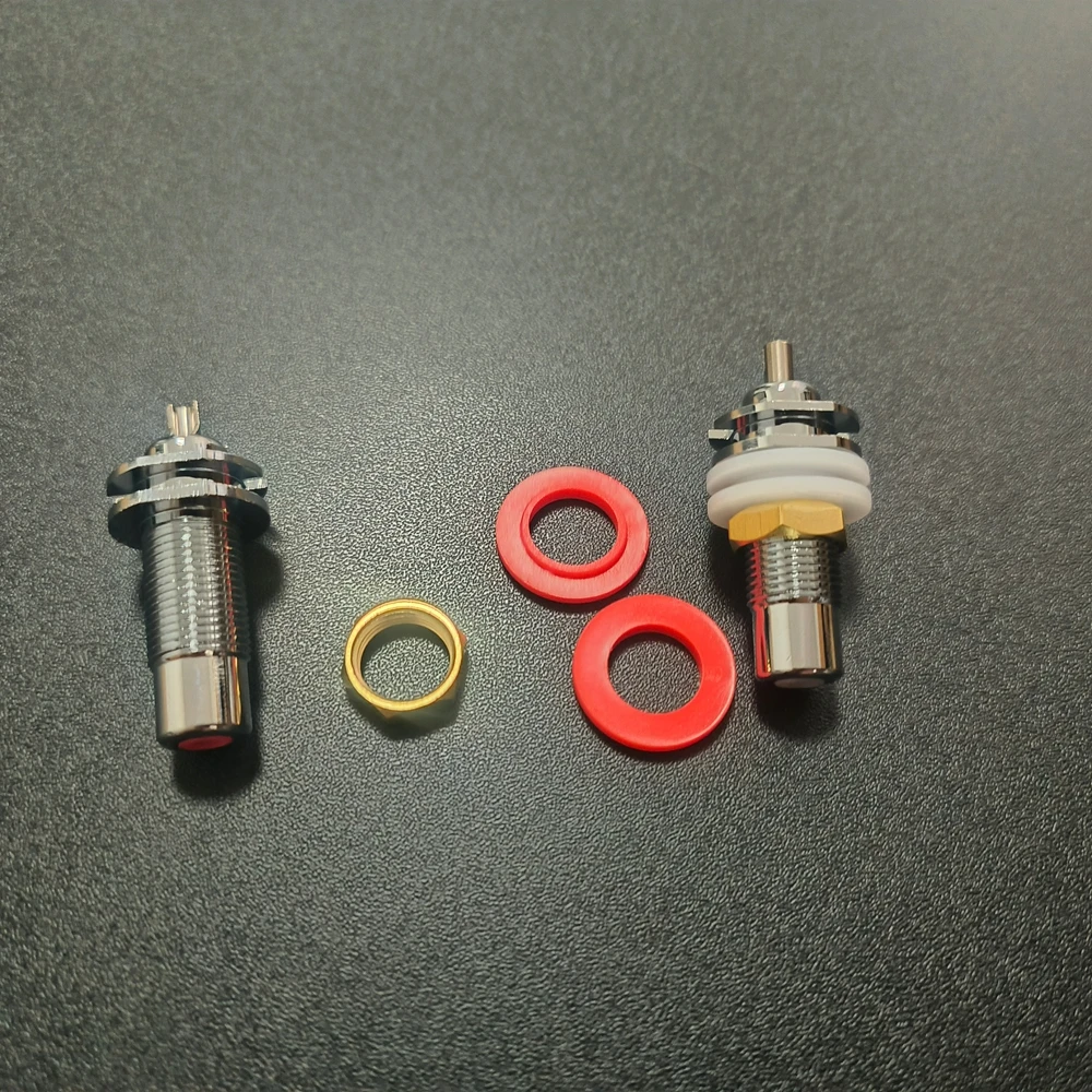 CARDAS RCA-Buchse, weiblicher Stecker, brandneues, authentisches, rhodiumbeschichtetes, verlängertes Audio-Chassis-Panel, RCA-Adapter-Set, 4-teilig – Detail 5