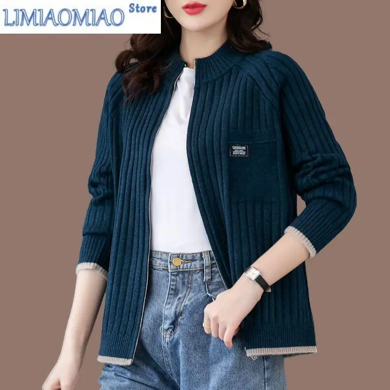 

Autumn Winter Cardigan Sweater Jacket Women New Fashion Casual Loose Zipper Knitted Sweater Female Outerwear Ladies Tops